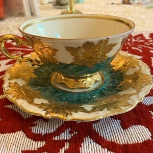Vintage Waldershof Bavaria Germany 22k Gold Tea Cup and Saucer